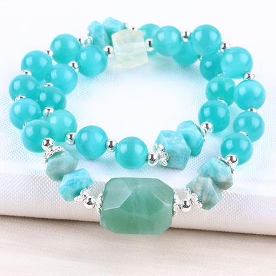 Handmade Batu permata manik Gelang Mata Kucing Hijau Batu Gelang Adjustable Rock Charms Gelang Untuk Pesta Pakai Setiap Hari