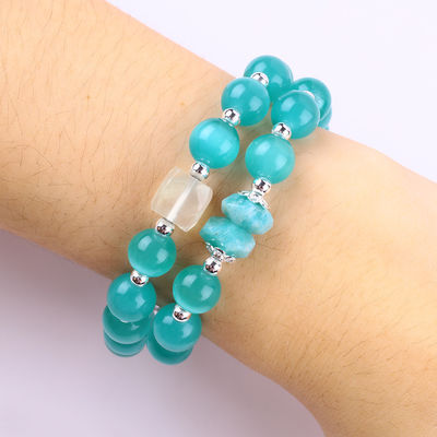 Handmade Batu permata manik Gelang Mata Kucing Hijau Batu Gelang Adjustable Rock Charms Gelang Untuk Pesta Pakai Setiap Hari