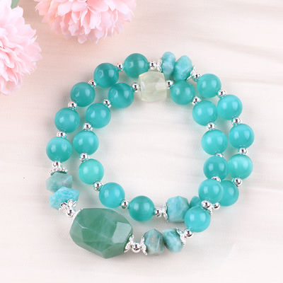 Handmade Batu permata manik Gelang Mata Kucing Hijau Batu Gelang Adjustable Rock Charms Gelang Untuk Pesta Pakai Setiap Hari