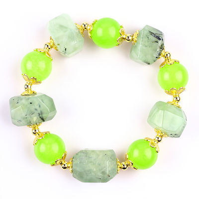 Tangan Batu Permata Perhiasan Gelang Natural Prehnite Batu Gelang Adjustable Charms Gelang Untuk Pesta Pakai harian