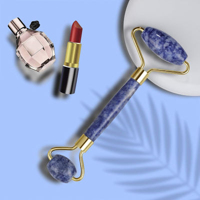 Handheld Bule Dot Stone Crystal Jade Face Roller Untuk Mata Merah