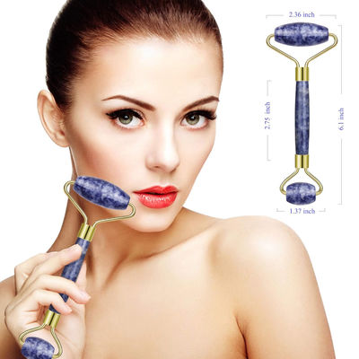 Handheld Bule Dot Stone Crystal Jade Face Roller Untuk Mata Merah