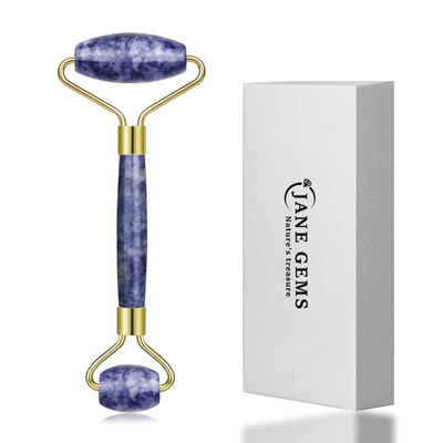 Handheld Bule Dot Stone Crystal Jade Face Roller Untuk Mata Merah