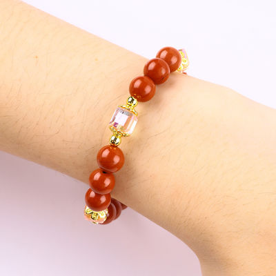 Natural Otentik 8MM Merah Jasper Air Tawar Mutiara Pink Heart Pesona halus Bulat Manik Untuk Teman Hadiah