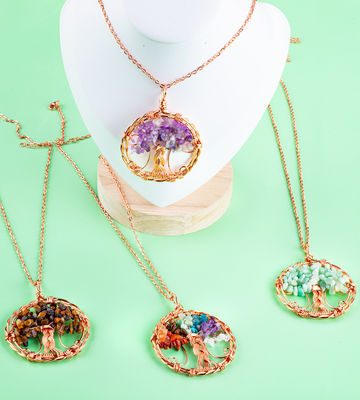 2.6*2.2inch/6.6*5.2cm Chakra Batu Permata Kalung Release Kecemasan