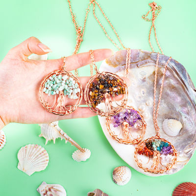 2.6*2.2inch/6.6*5.2cm Chakra Batu Permata Kalung Release Kecemasan