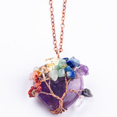Bebaskan Ketegangan Chakra Pohon Kalung Pendant 1.96 * 1.57 inci / 5 * 4cm