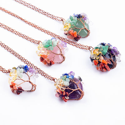 Bebaskan Ketegangan Chakra Pohon Kalung Pendant 1.96 * 1.57 inci / 5 * 4cm