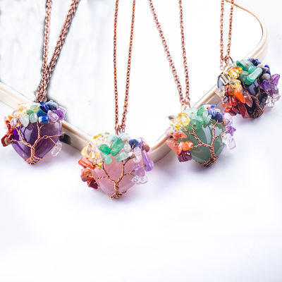 Bebaskan Ketegangan Chakra Pohon Kalung Pendant 1.96 * 1.57 inci / 5 * 4cm