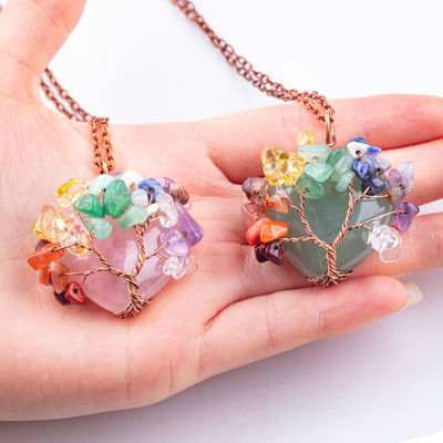 Bebaskan Ketegangan Chakra Pohon Kalung Pendant 1.96 * 1.57 inci / 5 * 4cm