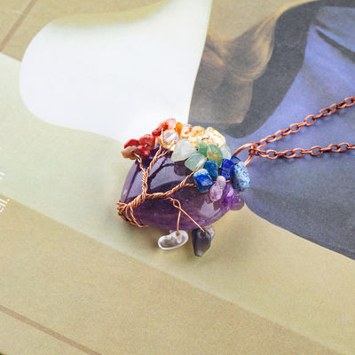 Bebaskan Ketegangan Chakra Pohon Kalung Pendant 1.96 * 1.57 inci / 5 * 4cm