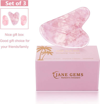 Polished Smooth Crystal Rose Quartz Gua Sha Board Jade Face Stone Untuk Anti Aging