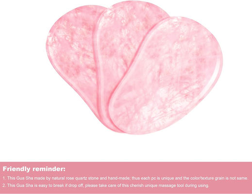 Polished Smooth Crystal Rose Quartz Gua Sha Board Jade Face Stone Untuk Anti Aging
