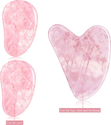 Polished Smooth Crystal Rose Quartz Gua Sha Board Jade Face Stone Untuk Anti Aging
