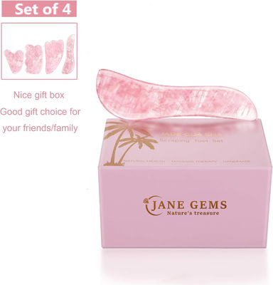 Rose Quartz Natural Jade Scraping Board Jade Stone Facial Gua Sha Board Alat pijat