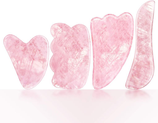 Rose Quartz Natural Jade Scraping Board Jade Stone Facial Gua Sha Board Alat pijat