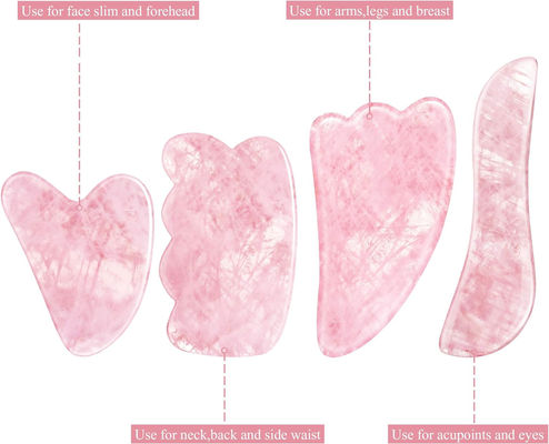 Rose Quartz Natural Jade Scraping Board Jade Stone Facial Gua Sha Board Alat pijat