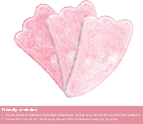 Rose Quartz Natural Jade Scraping Board Jade Stone Facial Gua Sha Board Alat pijat