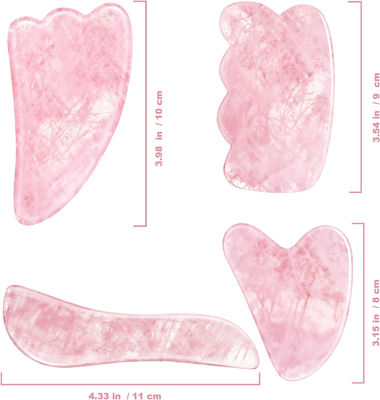 Rose Quartz Natural Jade Scraping Board Jade Stone Facial Gua Sha Board Alat pijat