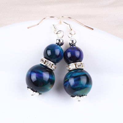 Earrings Batu Kristal buatan tangan Rainbow Tiger's Eye Earrings Batu permata