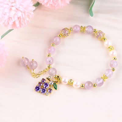 Tangan Batu permata manik-manik gelang Amethyst Batu Alam Gelang Charms Adjustable Gelang Untuk pesta Pakai harian
