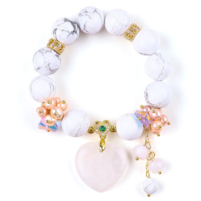Tangan Batu Permata Perhiasan Gelang Natural Putih Biru Batu Gelang Charms Adjustable Gelang Untuk Pesta Setiap Hari