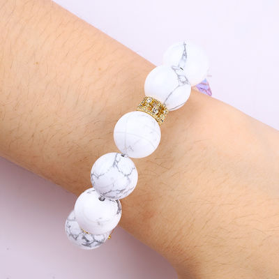 Tangan Batu Permata Perhiasan Gelang Natural Putih Biru Batu Gelang Charms Adjustable Gelang Untuk Pesta Setiap Hari