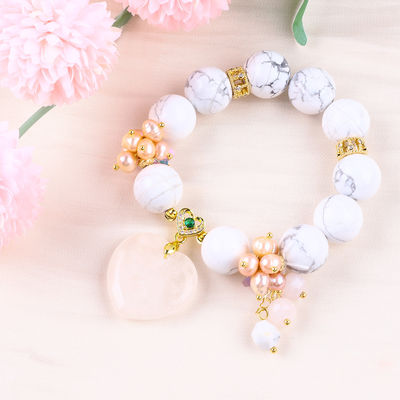 Tangan Batu Permata Perhiasan Gelang Natural Putih Biru Batu Gelang Charms Adjustable Gelang Untuk Pesta Setiap Hari