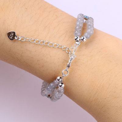 Handmade Moonstone Beaded Bracelet Natural Moonstone Bracelet Adjustable Charms Bracelet Untuk Pesta Pakai Sehari-hari