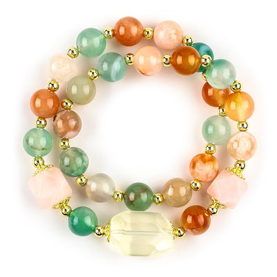 Handmade Batu permata bertali Perhiasan Bunga alami Agate Batu Perhiasan Charms Adjustable Perhiasan untuk pesta setiap hari