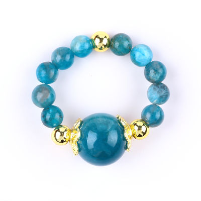 4MM Apatite Small Bead Healing Energy Crystal Round Stretch Bead Ring Untuk Pakaian Harian Dan Pesta