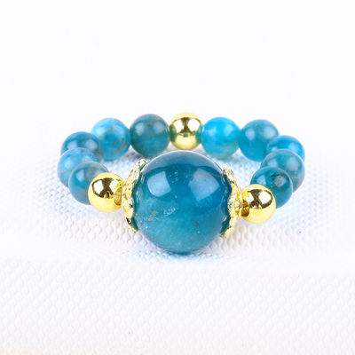 4MM Apatite Small Bead Healing Energy Crystal Round Stretch Bead Ring Untuk Pakaian Harian Dan Pesta