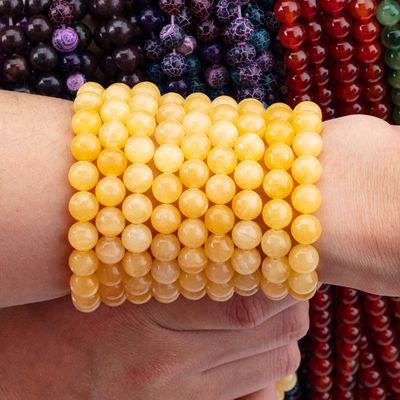 8mm Lebih Ringan Madu Jade Batu permata Manik-manik Crystal Batu Penyembuhan untuk pembuatan perhiasan