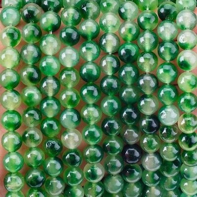 8mm Clear Moss Agate Gemstone Beads Healing Crystal Stone Beads untuk pembuatan perhiasan