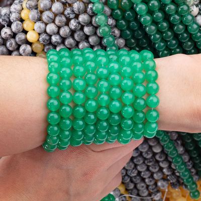 8mm Green Aventurine Gemstone Beads Healing Crystal Stone Beads untuk pembuatan perhiasan