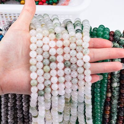 TianShan Emerald Green Round Bead Natural Crystal Gemstone Berbagai Ukuran Manik-manik Untaian Manik-manik Lolos untuk pembuatan perhiasan DIY