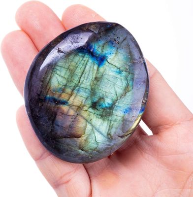 Batu sawit Labradorite alami Penyembuhan Pocket Lapis Lapis Batu Batu Labradorite Irregular Batu Kekhawatiran Pembebasan Kecemasan