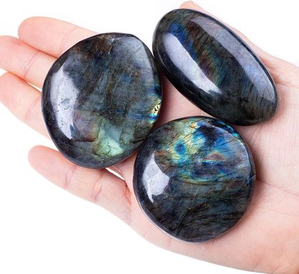 Batu sawit Labradorite alami Penyembuhan Pocket Lapis Lapis Batu Batu Labradorite Irregular Batu Kekhawatiran Pembebasan Kecemasan