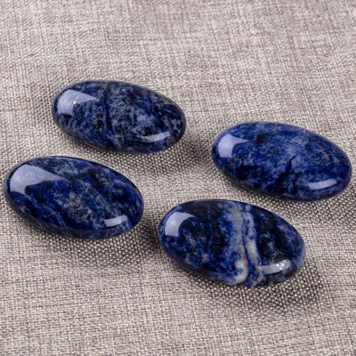 Sodalite alami yang dipoles Batu sawit Sodalite Pocket Gemstone Sodalite Batu khawatir Untuk menghilangkan stres Dekorasi rumah