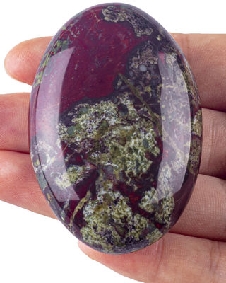 Natural Dragon Bloodstone Oval Shape Craft Stone Dragon Bloodstone Palm Gemstone untuk dekorasi rumah