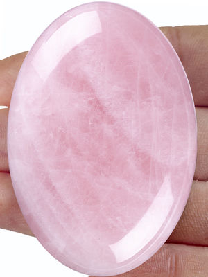 Natural Rose Quartz Palm Stone Healing Pocket Polished Rose Quartz Rock Stones Batu Kekhawatiran Membebaskan Kecemasan