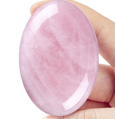 Natural Rose Quartz Palm Stone Healing Pocket Polished Rose Quartz Rock Stones Batu Kekhawatiran Membebaskan Kecemasan