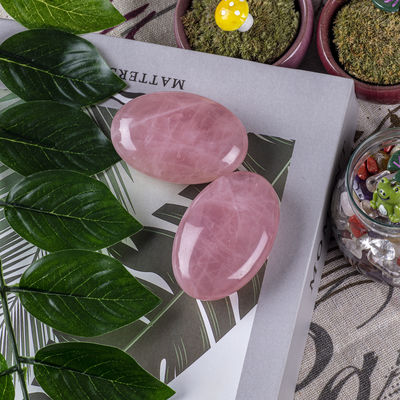 Natural Rose Quartz Palm Stone Healing Pocket Polished Rose Quartz Rock Stones Batu Kekhawatiran Membebaskan Kecemasan