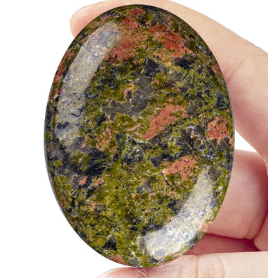 Batu Sawit Unakite Polished Unakite Pocket Gemstone Unakite Batu Kekhawatiran Unakite Untuk Relaksasi Stres Dekorasi Rumah