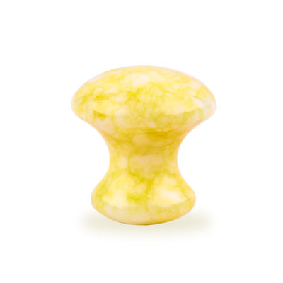 Yellow Jade Mushroom Crystal Guasha Board Untuk Perawatan Kesehatan Pribadi
