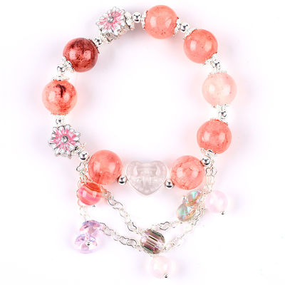 12mm Afghanistan Jade Kuarsa Hati Ukiran Kristal Rantai Lingkaran Manik Gelang