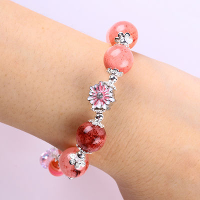 12mm Afghanistan Jade Kuarsa Hati Ukiran Kristal Rantai Lingkaran Manik Gelang