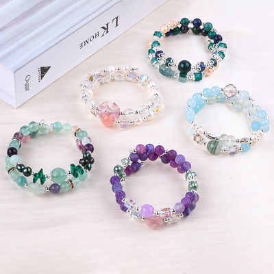 Unicorn Carving Adjustable 2 Lapisan Azurite Batu Kristal Gelang