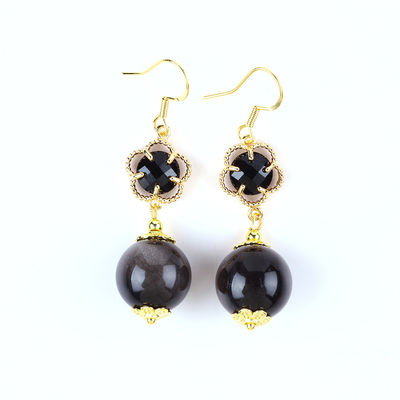 Earrings Batu Kristal Kerajinan Tangan Earrings Perak Obsidian Obsidian Earrings Earrings Perhiasan Earrings