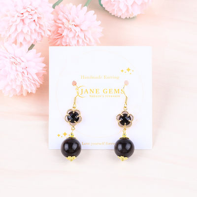 Earrings Batu Kristal Kerajinan Tangan Earrings Perak Obsidian Obsidian Earrings Earrings Perhiasan Earrings